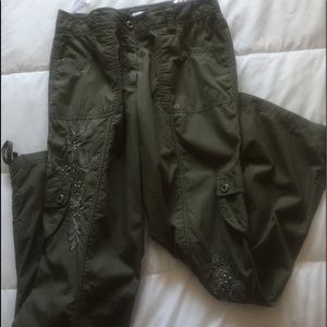 Together Green Cargo style pants w/Embellishments